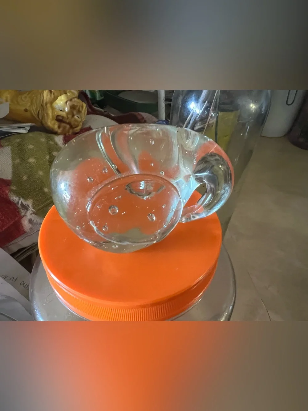 Elephant Hand-Blown Glass paperweight Clear